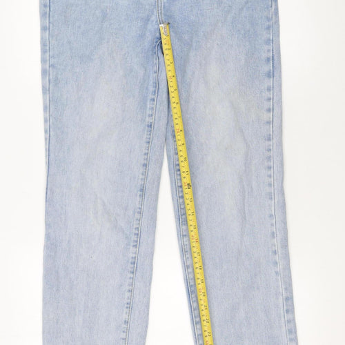 PrettyLittleThing Women's Blue Size 6 High Waist Straight Jeans