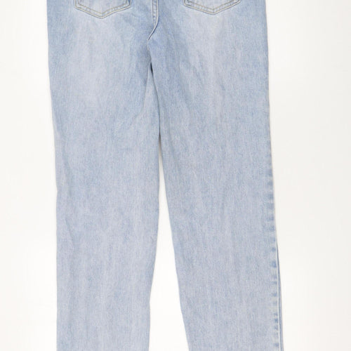 PrettyLittleThing Women's Blue Size 6 High Waist Straight Jeans