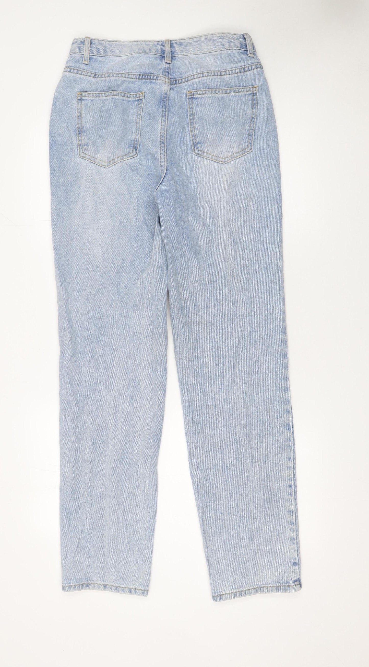 PrettyLittleThing Women's Blue Size 6 High Waist Straight Jeans
