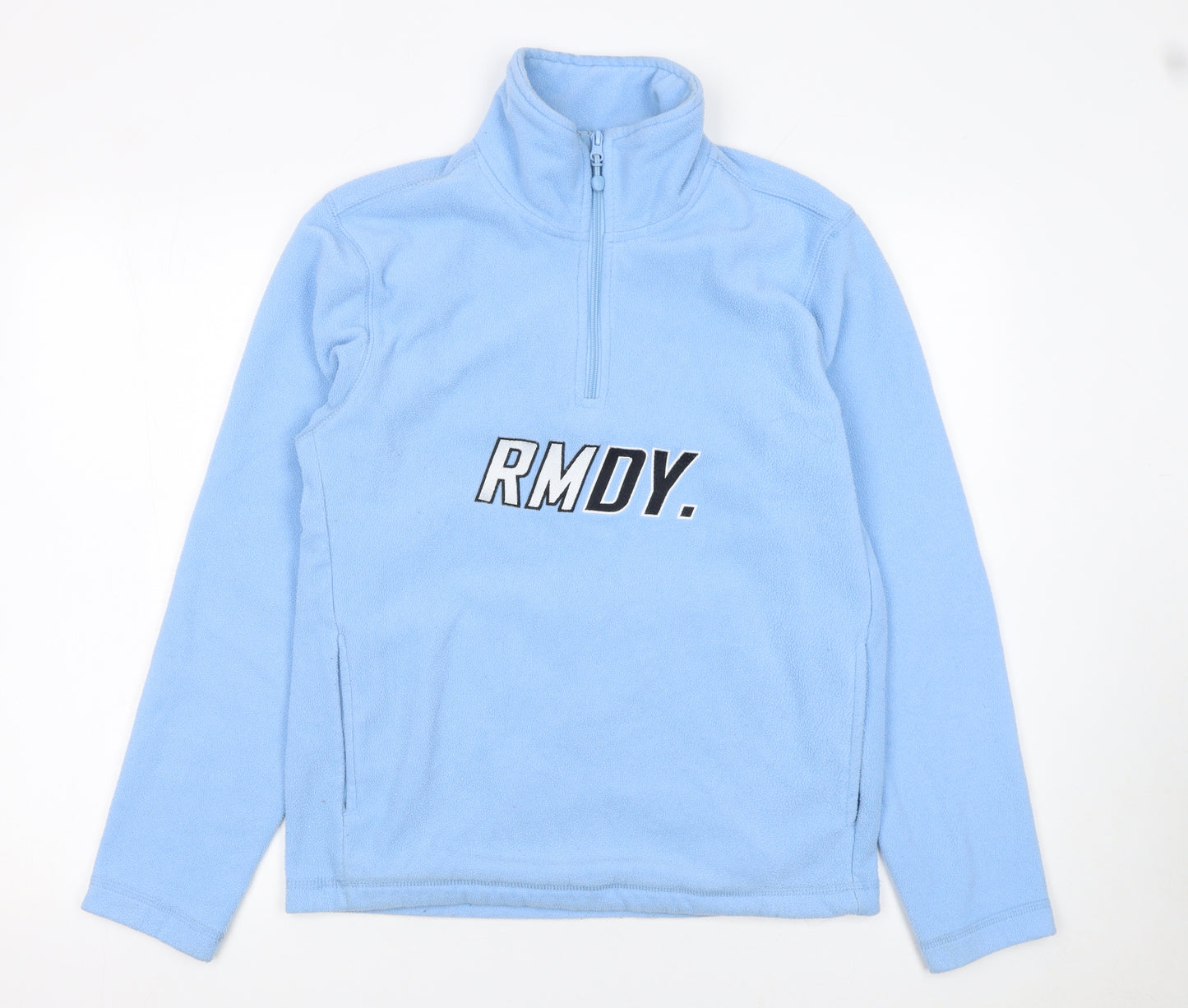 RMDY Women Blue Fleece 1/4 Zip Pullover Sweatshirt S