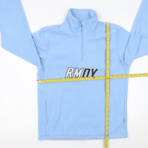 RMDY Women Blue Fleece 1/4 Zip Pullover Sweatshirt S