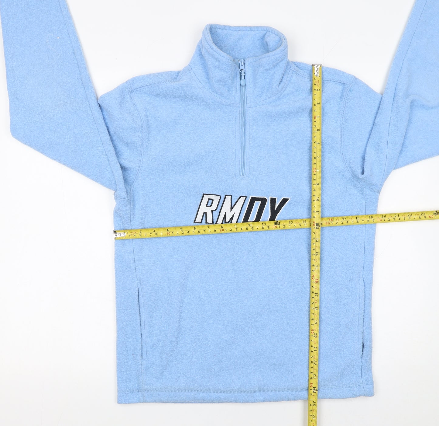RMDY Women Blue Fleece 1/4 Zip Pullover Sweatshirt S