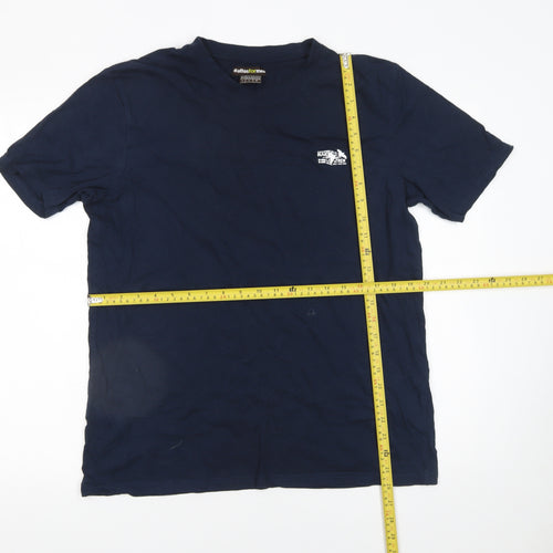 Atlas For Men Navy Blue Crew Neck Cotton T-Shirt Men's Medium