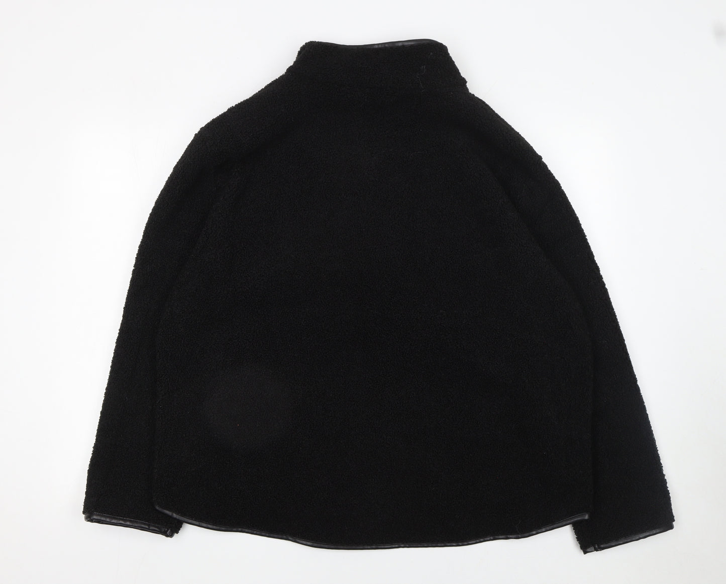 Peacocks Women Black L Fleece Full Zip Mid-Length Jacket