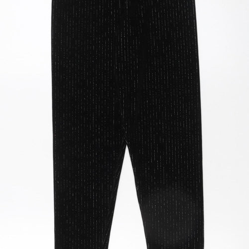 St. Bernard for Dunnes Stores Girls Black Velvet Leggings 26in Waist Elastic Waistband
