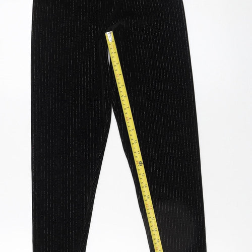 St. Bernard for Dunnes Stores Girls Black Velvet Leggings 26in Waist Elastic Waistband