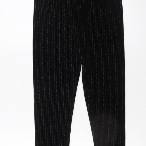 St. Bernard for Dunnes Stores Girls Black Velvet Leggings 26in Waist Elastic Waistband
