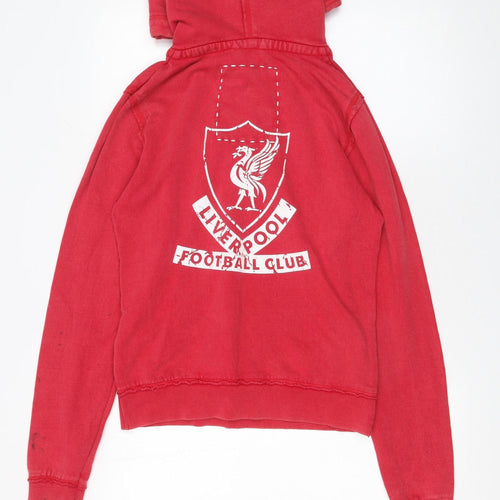 Liverpool FC Women's Red Henley Hoodie Size 12 Cotton Pullover