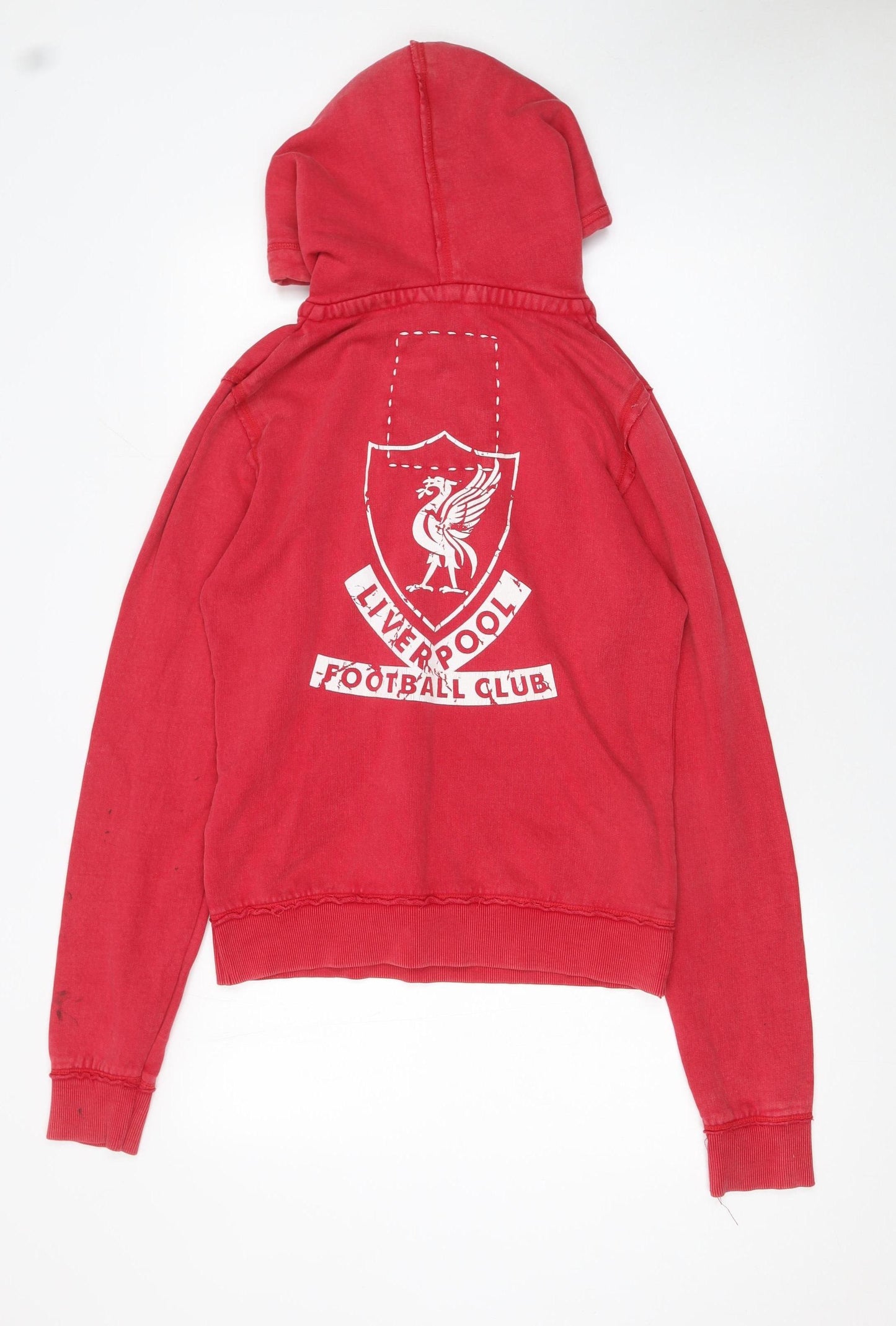 Liverpool FC Women's Red Henley Hoodie Size 12 Cotton Pullover