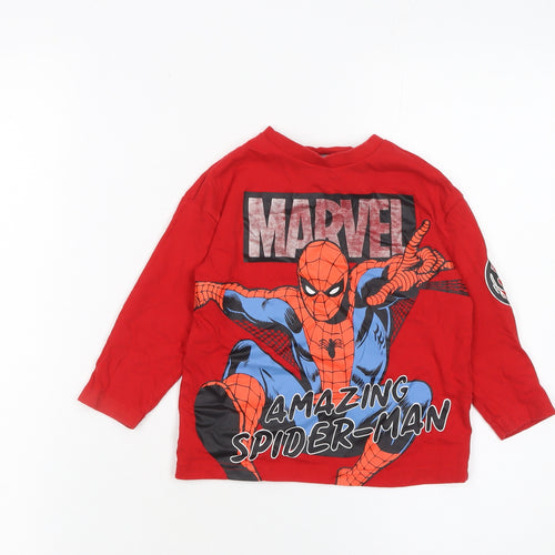 Marvel Spider-Man Boys Red Long Sleeve T-Shirt 2-3 Years