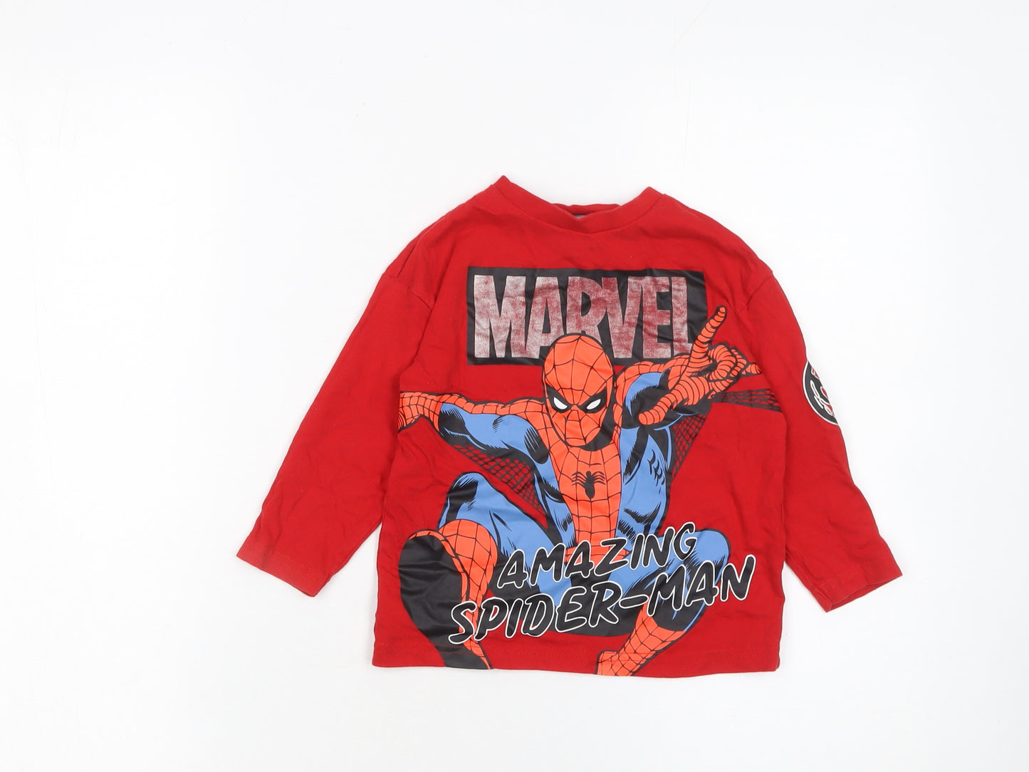 Marvel Spider-Man Boys Red Long Sleeve T-Shirt 2-3 Years