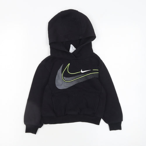 Nike Boys Black Pullover Hoodie 2-3 Years Fleece Graphic Logo Sweatshirt