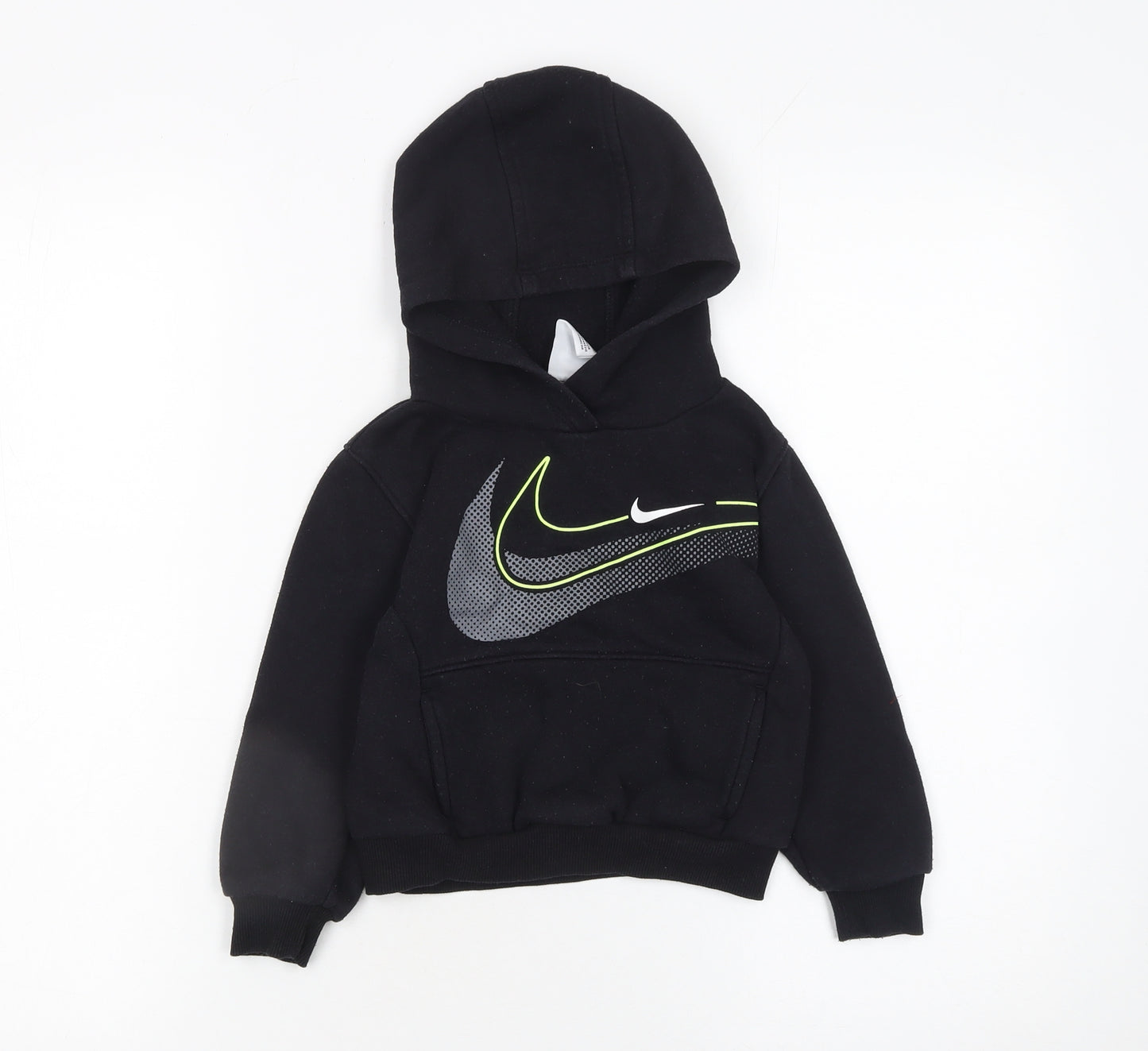 Nike Boys Black Pullover Hoodie 2-3 Years Fleece Graphic Logo Sweatshirt