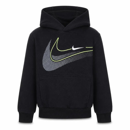 Nike Boys Black Pullover Hoodie 2-3 Years Fleece Graphic Logo Sweatshirt
