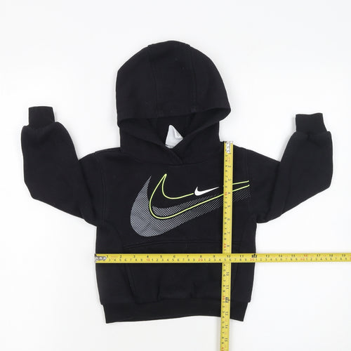 Nike Boys Black Pullover Hoodie 2-3 Years Fleece Graphic Logo Sweatshirt