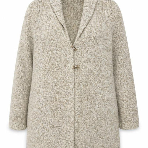 Ann Harvey Women’s Beige Chunky-Knit Cardigan Size 16