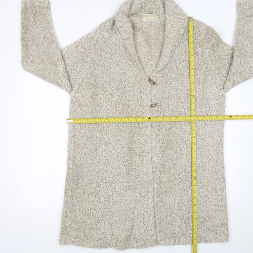 Ann Harvey Women’s Beige Chunky-Knit Cardigan Size 16