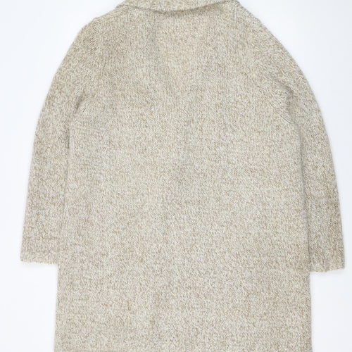 Ann Harvey Women’s Beige Chunky-Knit Cardigan Size 16