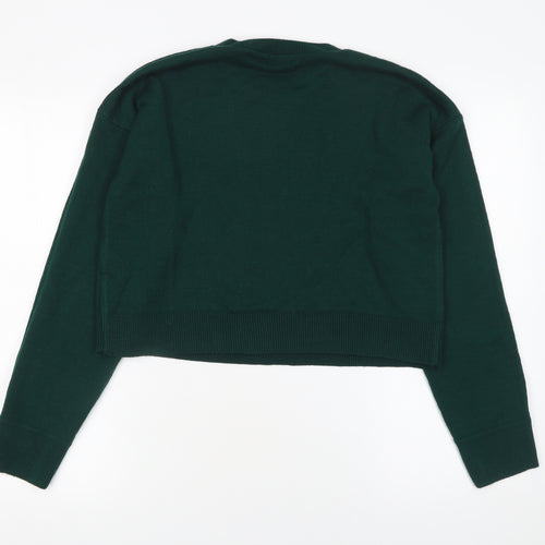 Boohoo Women's Green Merry & Bright Christmas Knit Jumper Size S