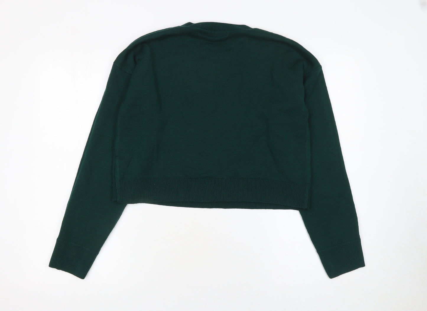 Boohoo Women's Green Merry & Bright Christmas Knit Jumper Size S