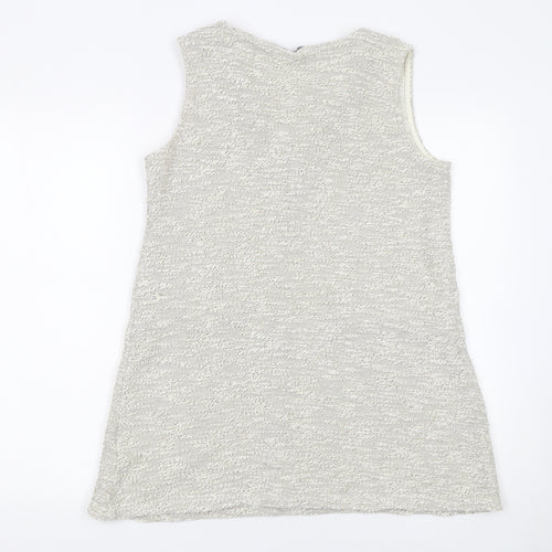 Sfera Women’s Ivory Knit Sleeveless Tunic V-Neck Blouse Size S
