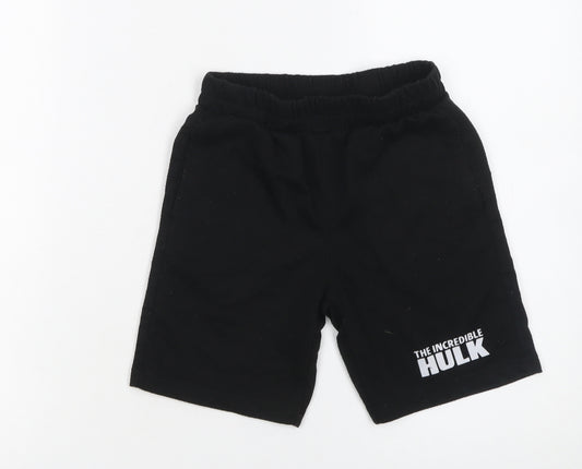 Marvel Boys Black The Incredible Hulk Shorts 5-6 Years Cotton Blend