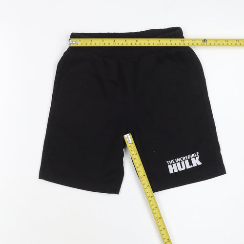 Marvel Boys Black The Incredible Hulk Shorts 5-6 Years Cotton Blend