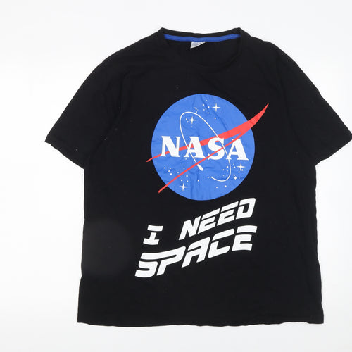International Space Archives Men's Black NASA Graphic T-Shirt Size L