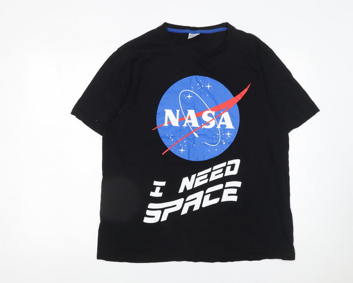 International Space Archives Men's Black NASA Graphic T-Shirt Size L