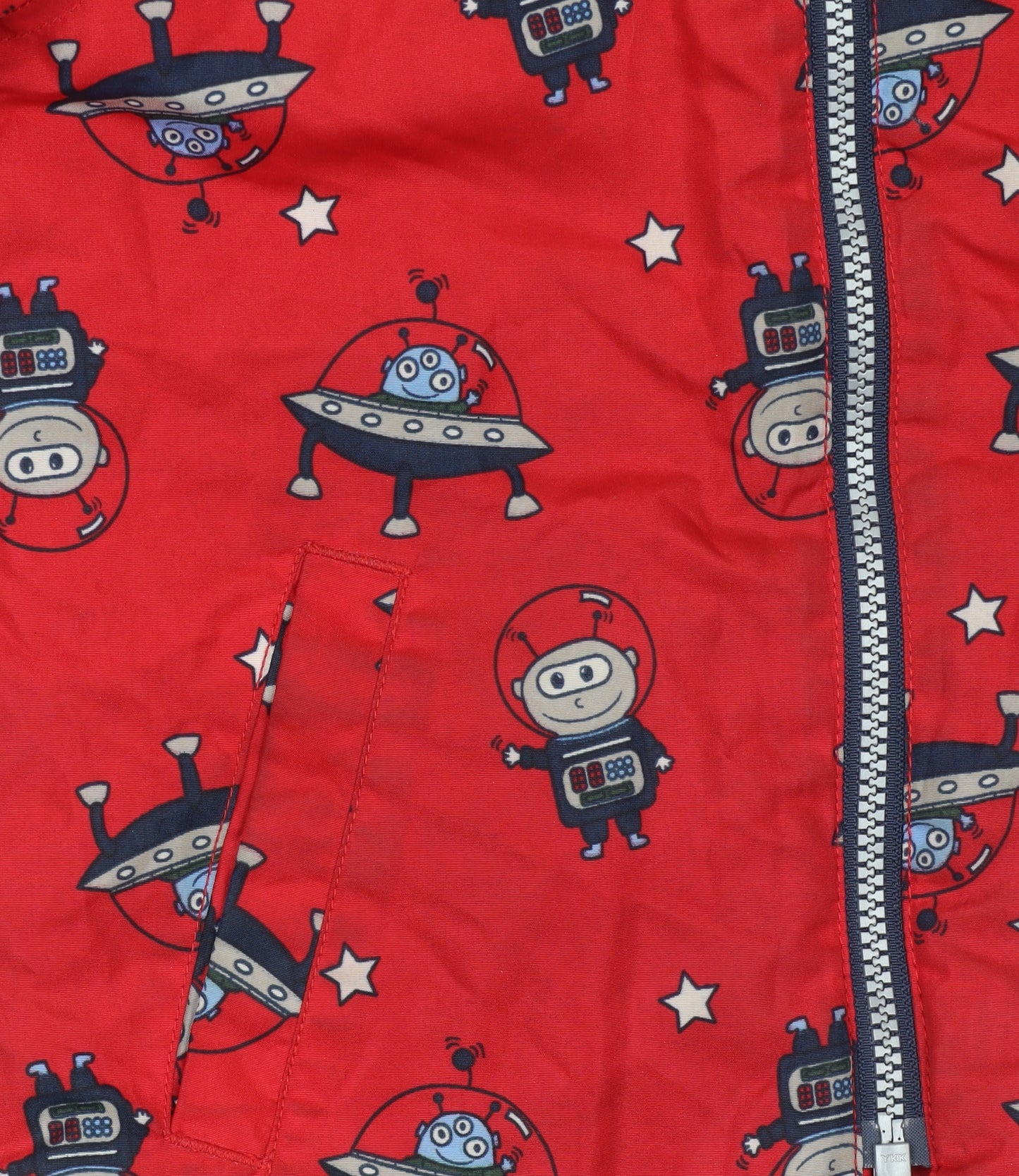 Name It Boys Red Space Print Hooded Puffer Jacket 4 Years