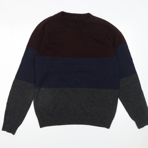 Next Men's Multicoloured L Crew Neck Striped Pullover Jumper