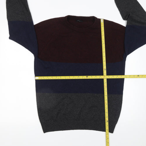 Next Men's Multicoloured L Crew Neck Striped Pullover Jumper