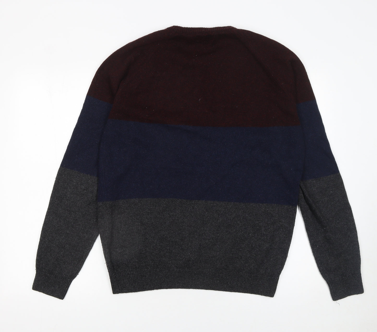 Next Men's Multicoloured L Crew Neck Striped Pullover Jumper