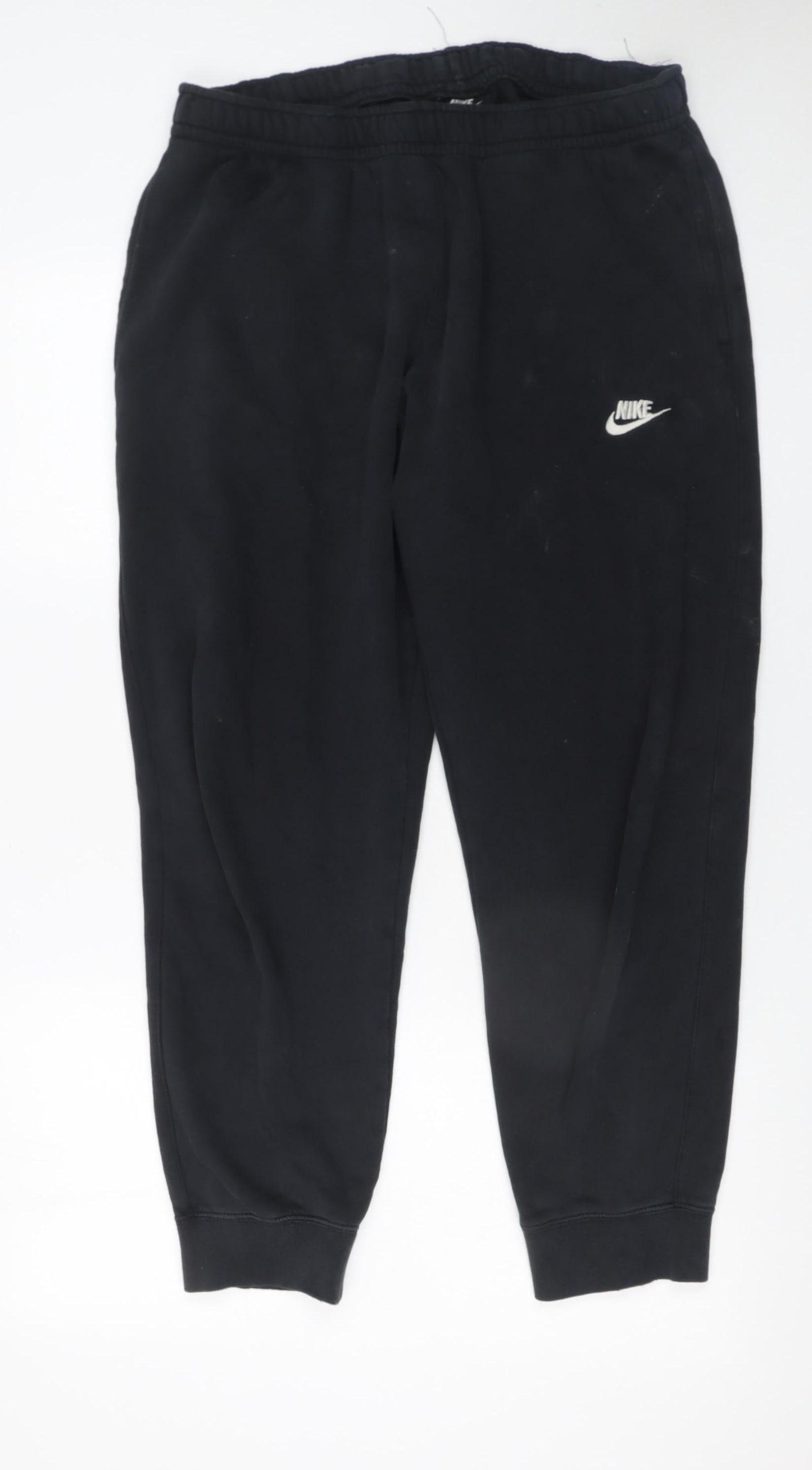 Nike Men's Black Jogger Sweatpants L Regular Fit Tapered Logo