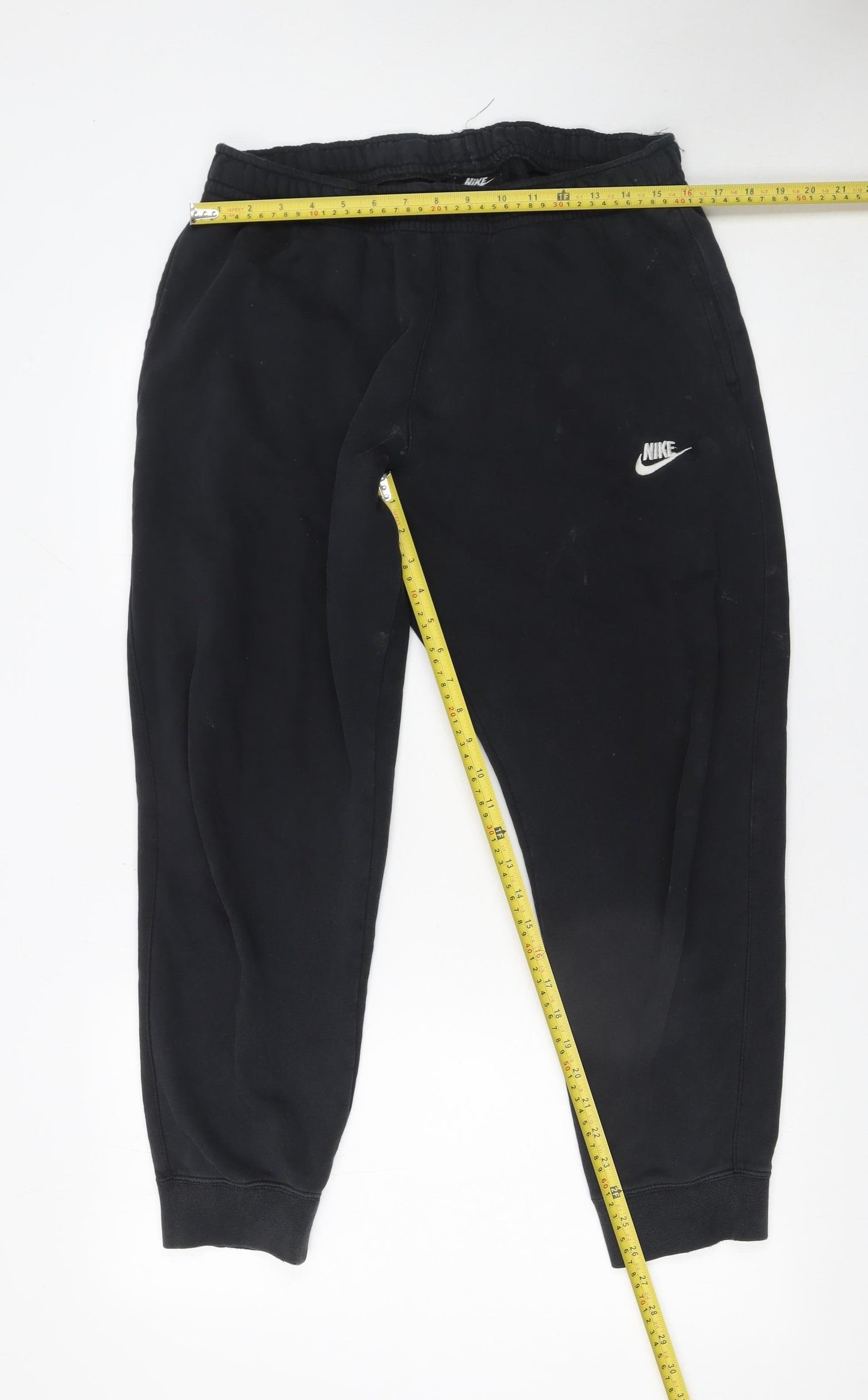 Nike Men's Black Jogger Sweatpants L Regular Fit Tapered Logo