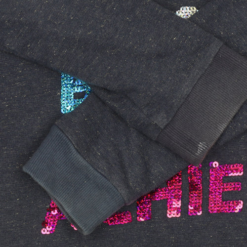 Monsoon Girls Blue Sequin 'Dream Believe Achieve' Hooded Pullover 12-13 Years