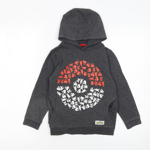Character.com Boys Grey Pokemon Hoodie 5-6 Years Pullover Fleece