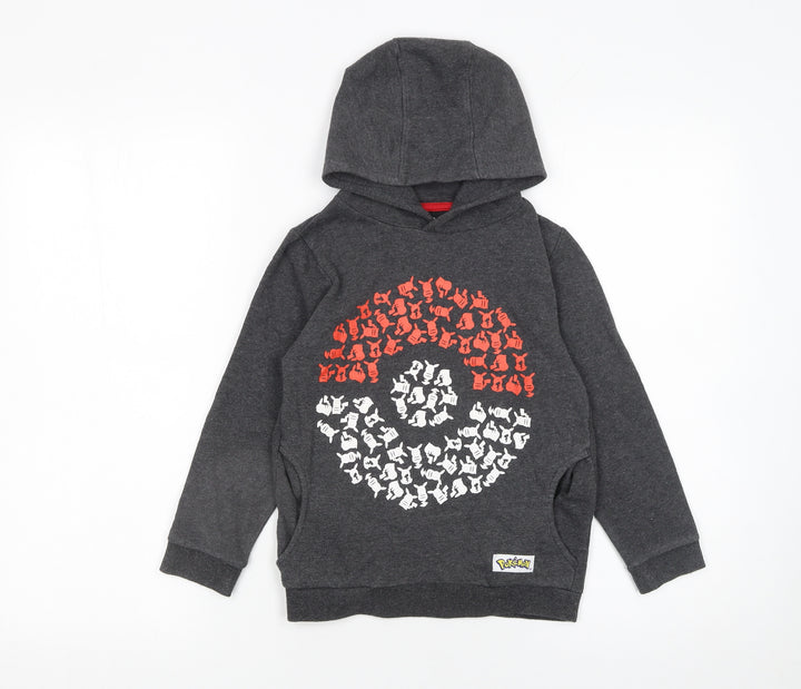 Character.com Boys Grey Pokemon Hoodie 5-6 Years Pullover Fleece