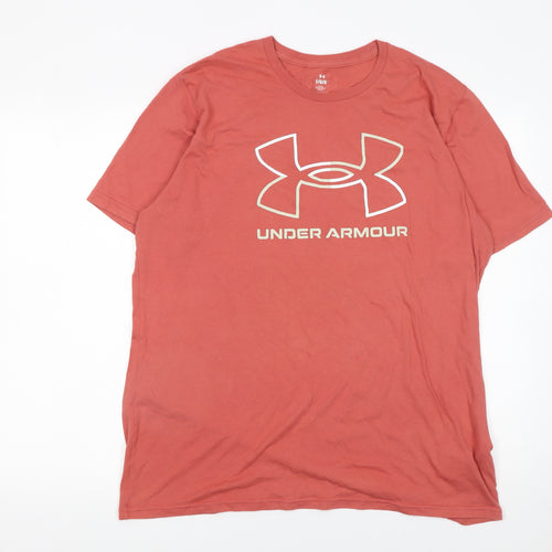 Under Armour Men's Red Logo Graphic T-Shirt Size L Relaxed Fit