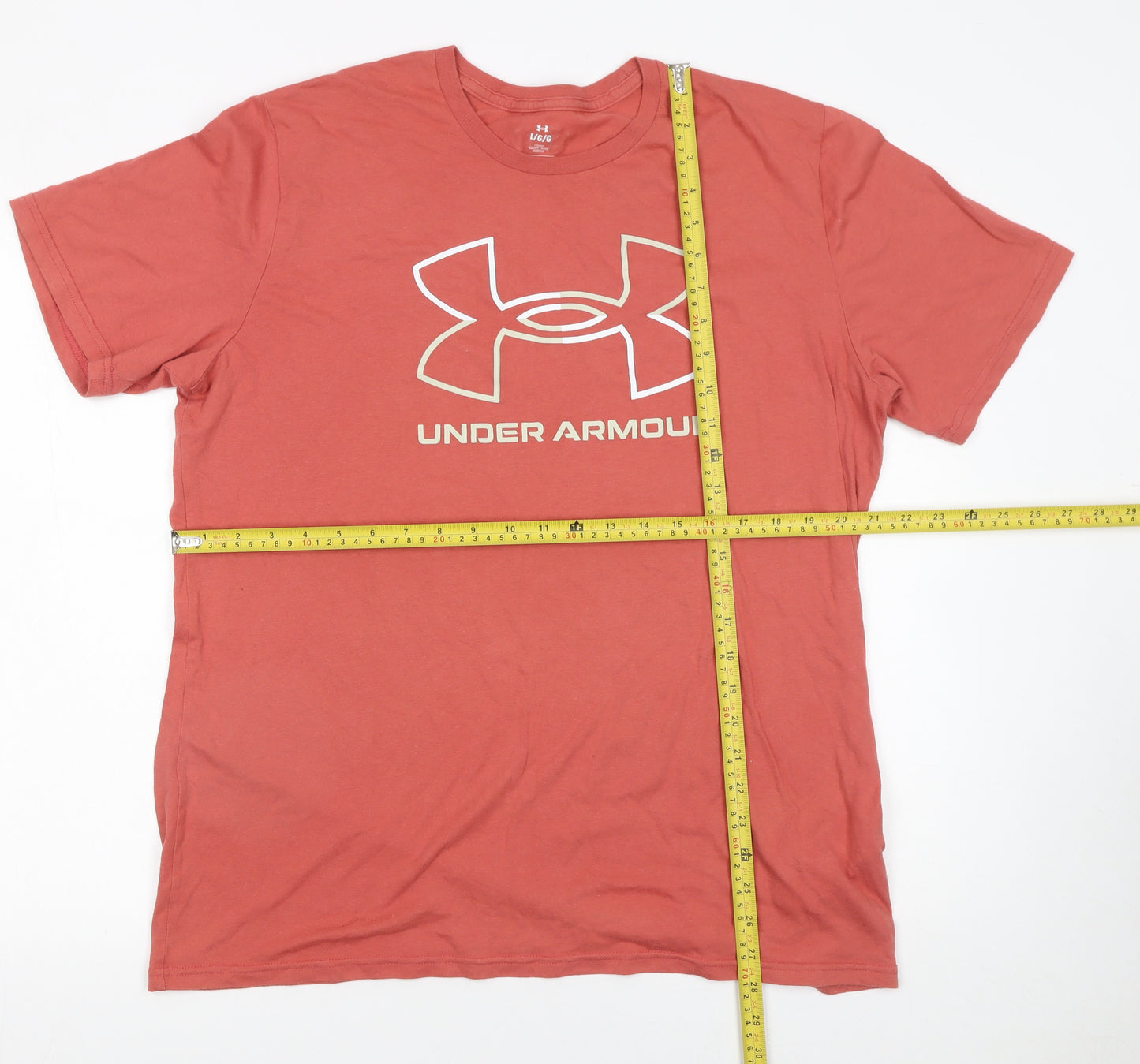 Under Armour Men's Red Logo Graphic T-Shirt Size L Relaxed Fit
