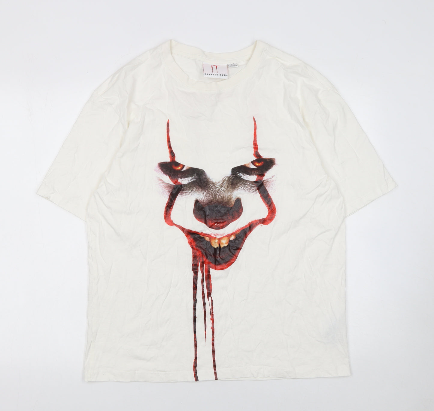 IT Chapter Two Men's White Horror Graphic T-Shirt Size M