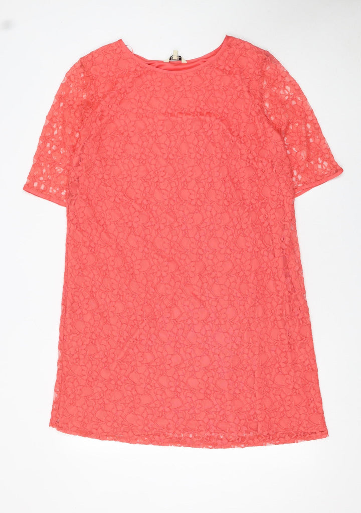 Matalan Women’s Pink Lace Shift Dress Size 18 Knee Length