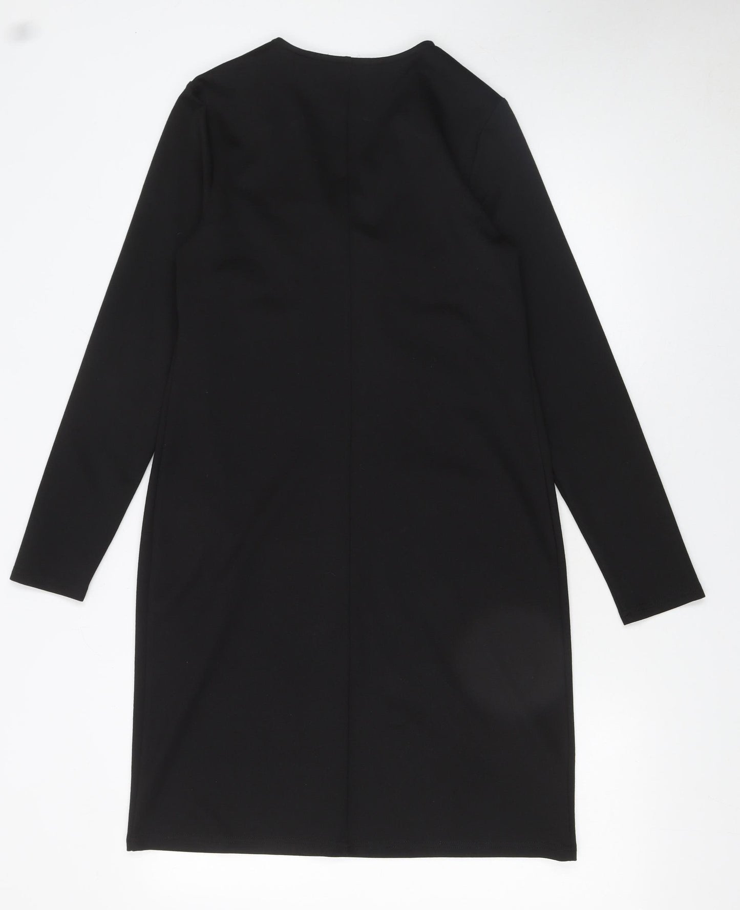 Papaya Women Black Size 8 Shift Zip Knee Length Business Dress