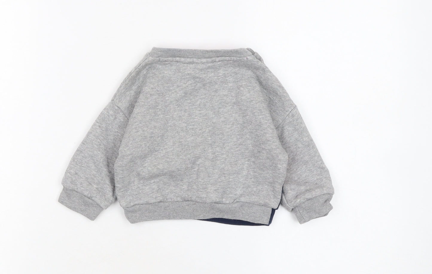 adidas Unisex Baby Grey Colourblock Logo Pullover Sweatshirt 0-3 Months