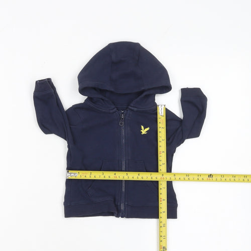 Lyle & Scott Unisex Baby Blue 0-3 Months Hooded Cotton Zip Jacket