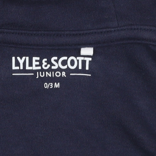Lyle & Scott Unisex Baby Blue 0-3 Months Hooded Cotton Zip Jacket