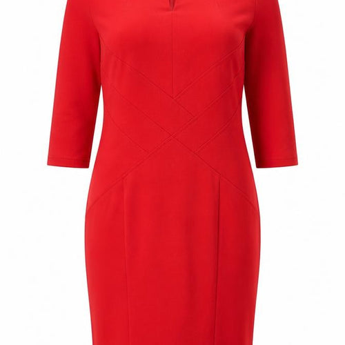 Dunnes Women Red Sheath Knee Length Work Dress Size 14