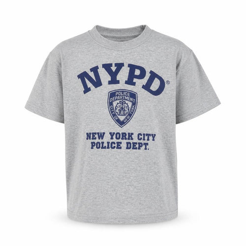 NYPD Boys Grey Short Sleeve Cotton Graphic T-Shirt XS (2-4 Years)