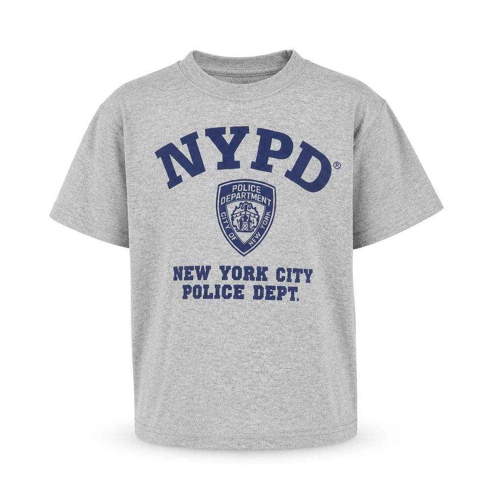 NYPD Boys Grey Short Sleeve Cotton Graphic T-Shirt XS (2-4 Years)