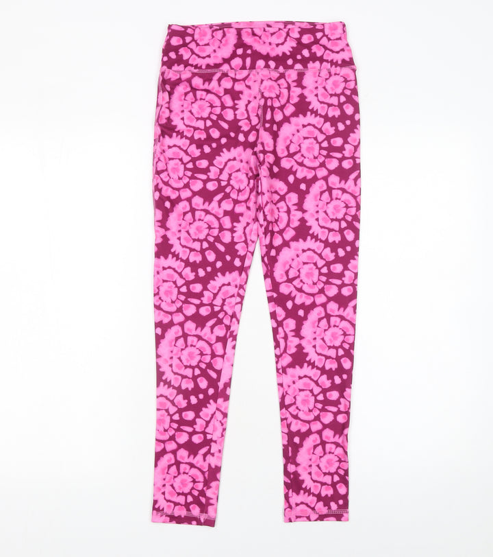 Dunnes Stores Girls Pink Tie Dye Stretch Leggings 10-11 Years